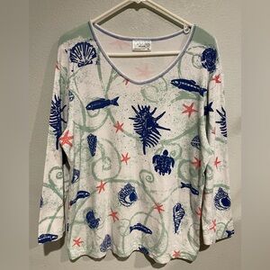 Cactus Bay Starfish Print Top Made in USA